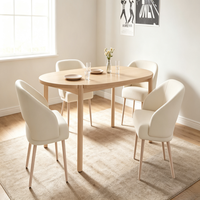 Fauteuil d'appoint rembourré en tissu avec pieds en bois, style nordique, pour salon, salle à manger, maison et restaurant, vente en gros