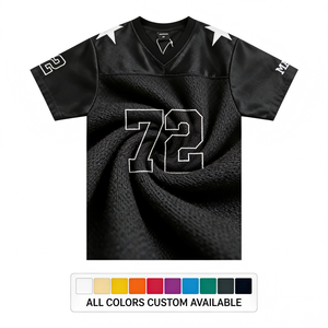 Individuell Bedruckter OEM-Service Herren V-Ausschnitt Polyester/Baumwolle Mesh Sommer T-Shirts Übergroße Vintage Boxy Retro Fußball-T-Shirts - Product Image 6