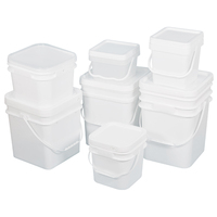 Vente en gros 5L 8L 10L 18L 20 L seau en PP de qualité alimentaire avec logo personnalisé seaux carrés avec couvercles recyclables barils de stockage des aliments