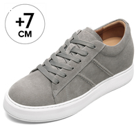 Vente en gros usine : Baskets tendance pour hommes, de luxe et de créateur, décontractées, en cuir, avec logo personnalisable, rehaussantes de 7 cm