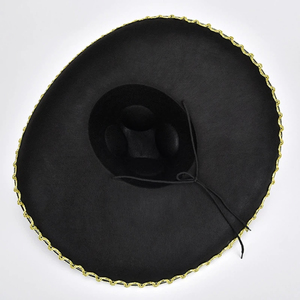 Topi Jerami Koboi SOLPOP Vintage Halloween Meksiko, Topi Sombrero Lebar dengan Hiasan Serape dan Tali Dagu untuk Dewasa - Product Image 3