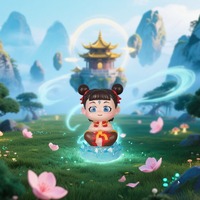 批发定制树脂盲盒中国风卡通人物人物模型孙悟空神秘盒收藏礼品适合桌面摆件和家居装饰