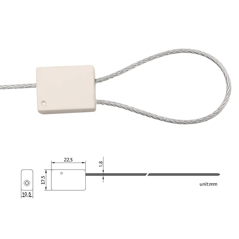 PM-CS3206 hochwertige Metall Sicherheits dichtung Kabel Draht Kabel Sicherheits dichtung rot blau Doppel kabel Eingang Abschlepp buchse Dichtung