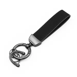 Desgin Keychain Custom Logo Car Brand Leather Keyring Key Chain Pendant Promotion Gift Blank Luxury Pu Genuine Leather Keychain