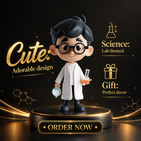 Figura Coleccionable de PVC Meiyantoys ODM, Diseño Personalizado, Juguete de PVC Artístico, Figura de Niño Científico de Dibujos Animados, Adorno de Escritorio