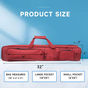 Étui de queue de billard en cuir PU professionnel de haute qualité, 2 queues, 5 trous, sac de billard, bandoulière réglable, échantillon gratuit - Product Image 4