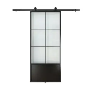 Knock down industrial black interior inner room loft style sliding glass door