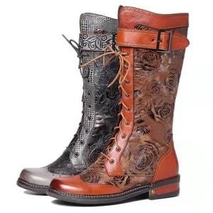 2021 nouvelle Arrivée Offre Spéciale Bottes <span class=keywords><strong>Style</strong></span> Ethnique Vintage Mi Talon over-the-genou Bottes De Femmes - Product Image 4