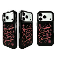 Coque de téléphone Girly Clover en PU brillant avec lettres - Protection intégrale antichoc magnétique avec boutons métalliques pour iPhone 15 16 17 Pro Max