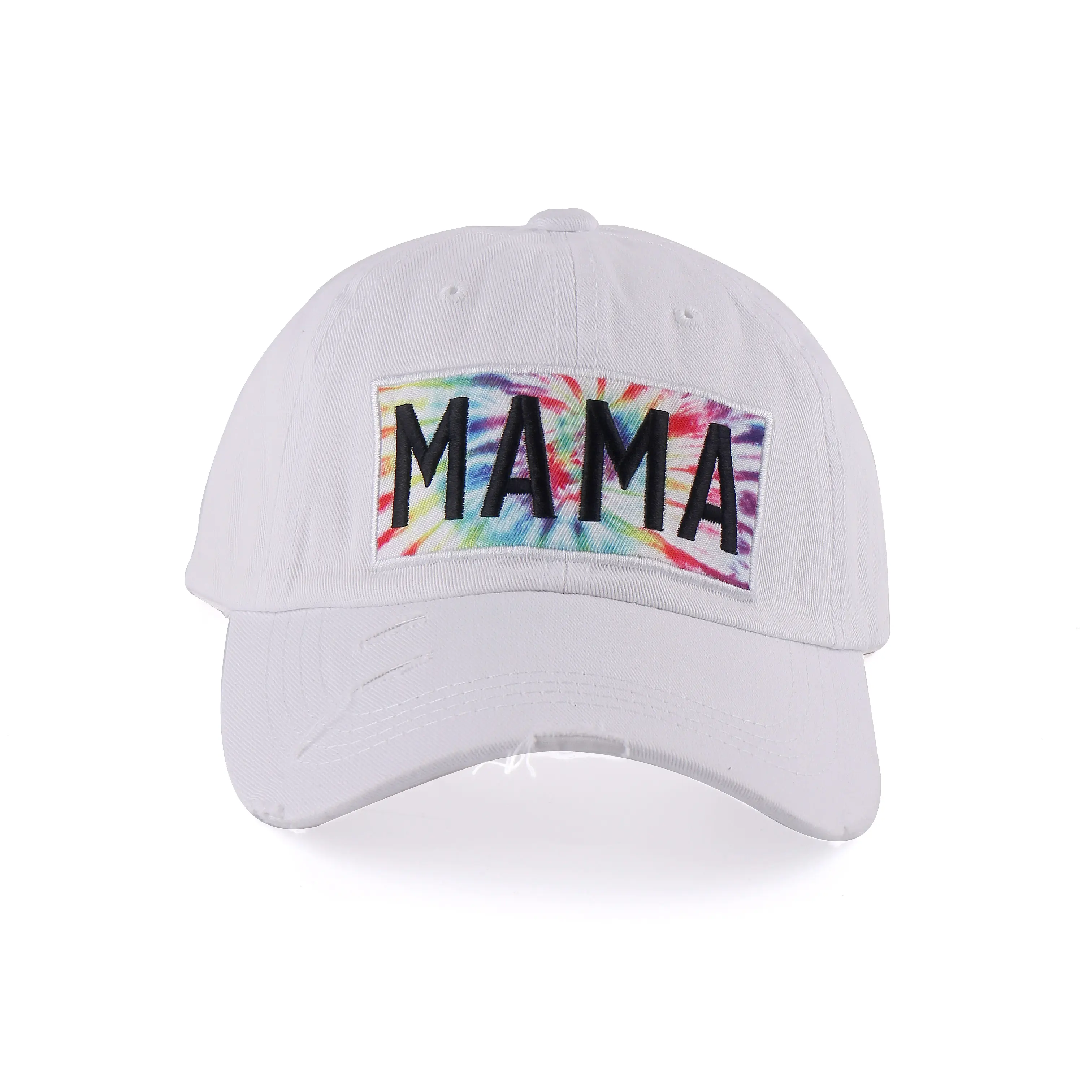 卸売高品質MAMAスポーツキャップホワイトプリントゴルフスポーツ帽子スポーツホワイト野球帽