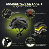 Casque de vélo en gros avec lumière LED, logo personnalisé OEM, couleur personnalisée, certifié CE, moule privé, casque de vélo rechargeable pour le cyclisme