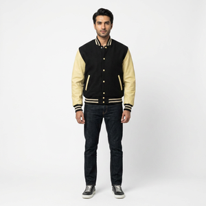 Vestes universitaires en cuir tendance pour hommes, personnalisées, en laine, manches longues, qualité supérieure et best-seller pour les vestes universitaires en cuir - Product Image 1