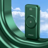 Banque d'alimentation magnétique sans fil 20000mAh avec affichage LED Câbles intégrés Chargeur portable à charge rapide 2 en 1 pour téléphone portable