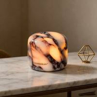 Lampe de table en marbre rechargeable de luxe, lampe tactile en pierre, lampe de chevet, lumière d'ambiance, veilleuse pour chambre à coucher, décoration intérieure