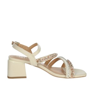 Balao donna sandali alla moda con tacco Beige con zeppa e punta quadrata per matrimoni e feste scarpe da sposa estive - Product Image 4
