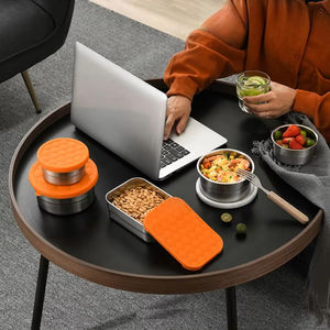 Portable En Acier Inoxydable Déjeuner Frais Garder Boîte Flip Top Silicone Couvercle Lave-Vaisselle Étanche À La Poussière Cuisine Alimentaire - Product Image 4