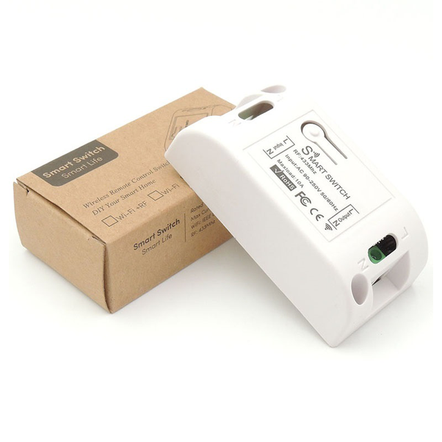 433Mhz Smart Light Switch LED Push Button Switch Universal Wireless Remote Control AC90~250V 10A 1CH Relay Controller for Lamp
