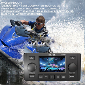 เครื่องเล่น MP5 กันน้ำ หน้าจอ TFT 4 นิ้ว IP66 วิทยุสเตอริโอสำหรับเรือ 4X50W เครื่องเสียงติดรถยนต์ ATV สำหรับเรือและรถยนต์ จากโรงงาน - Product Image 2