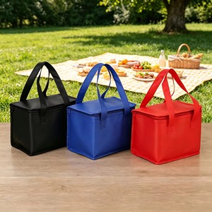 Sac isotherme avec logo d'entreprise, fermeture éclair, poignées souples, sac à déjeuner thermique, sac d'épicerie réutilisable pour la plage et les pique-niques - Product Image 5