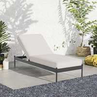 Chaise longue de luxe moderne en aluminium, structure en acier inoxydable, résistante aux intempéries, imperméable, fabriquée à la main, pour l'extérieur, hôtel