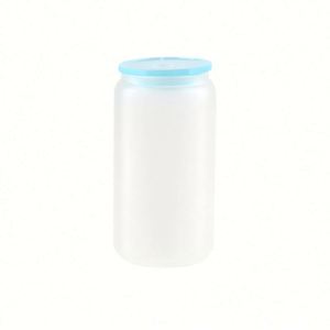 16Oz Cup Sublimation Blank 16 Oz <b>Drinking</b> Jar Frosted Beer Water Bottle Glass Can Cups With Lid - Product Image 4