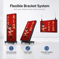 Schermo LED P1.2 P1.5 P1.8 P2.5 Pieghevole 640x1920 con Ruote, Segnaletica Digitale Mobile, WiFi, USB, Cloud CMS, OEM, Garanzia 3 Anni