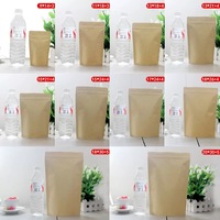 15*21 + 4cm Brown Kraft Stand Up Pouch Avec Zip Lock Ziplock Emballage en papier plastique