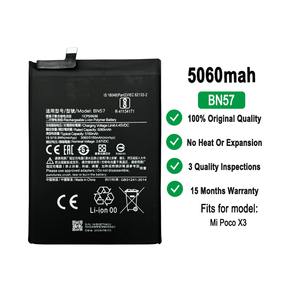 Batterie Li-ion polymère pour Xiaomi Poco X3 <span class=keywords><strong>BN57</strong></span> Batterie de téléphone d'origine - Product Image 2
