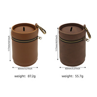 Porte-monnaie cylindrique en cuir PU avec mousqueton et fermeture éclair, petit organiseur de pièces de monnaie pour le quotidien