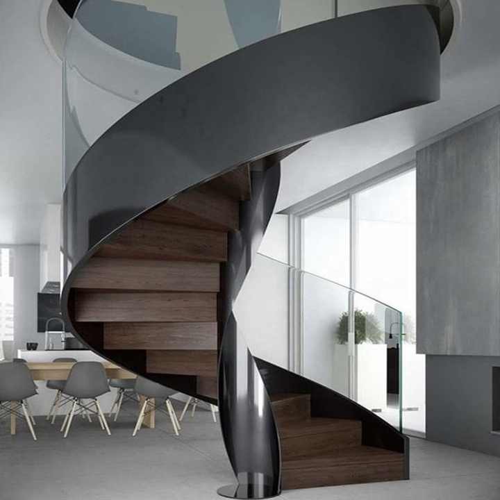 DAIYA Spiral Staircase Design - Glass Railing & Prefabricated Stairs