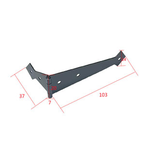 Charnière de meuble en L 103x37mm, épaisseur 2mm, acier laminé à froid, design industriel, montage en surface, durable, usage intérieur - Product Image 1
