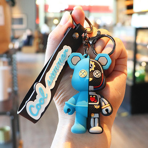Creative Semi-anatomical Mechanical Bear Anti-lost Keychain Personality tide Play Car <b>Bag</b> Silicone Modern Art Small <b>Gift</b> - Product Image 6