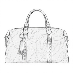 Bolso de Viaje Personalizado para Mujer, con Estampado de Mármol, Detalles en Cuero Genuino, Correa Ajustable, Gran Capacidad - Product Image 2