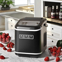 App & ses kontrolü ile tezgah akıllı buz yapım makinesi, 6 dakika içinde taşınabilir kılıf, 9 mermi buz, 26lbs/24Hrs, kendini temizleme