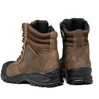 Bottes de travail pour hommes en cuir Crazy Horse marron d'Australie avec fermeture éclair latérale, embout en acier de sécurité et protection anti-perforation