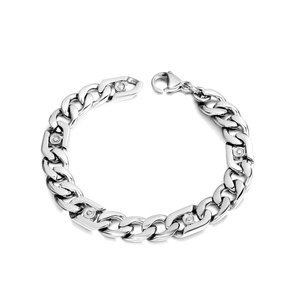 Pulsera de cadena para hombre, plata tibetana, 20 cm de longitud, joyería de moda, estilo callejero, CE225 - Product Image 1