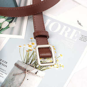 <span class=keywords><strong>Ceinture</strong></span> en cuir PU pour <span class=keywords><strong>femme</strong></span> <span class=keywords><strong>sans</strong></span> trous, <span class=keywords><strong>boucle</strong></span> carrée, style mode, pour pantalon, <span class=keywords><strong>ceinture</strong></span> coréenne pour étudiante - Product Image 2