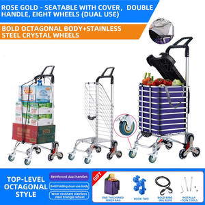 Chariot pliable en toile Sac multifonctionnel en plastique pour l'épicerie avec roues pivotantes détachables et étanches - Product Image 2