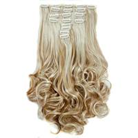 Stocks 18clips 8 pièces/ensemble 20 pouces 180g 16 couleurs postiches haute température corps ondulé synthétique Clip dans les extensions de cheveux
