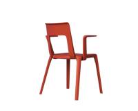Chaise en plastique empilable moderne avec accoudoirs épais - Chaise multifonctionnelle pour la lecture, les réunions, les négociations et les cafés