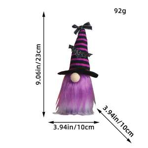 Nouveau transfrontalier 20.23 millions jour saint Mini chapeau de sorcière tricolore fantôme Halloween matériau en tissu écologique poupée adulte - Product Image 4