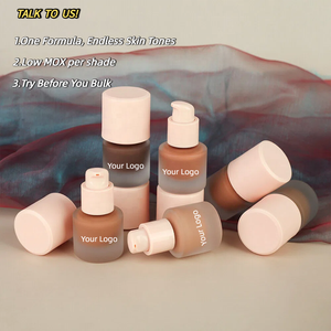 Fond de Teint Liquide Mat Vegan Haute Couvrance 15ml à Marque Blanche, Bouteille Mignonne, Correcteur Imperméable pour Tous Types de Peau, Teintes Foncées - Product Image 1