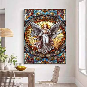 Pintura en lienzo de la Virgen Marí<span class=keywords><strong>a</strong></span> con alas, decoración del hogar, arte de pared colgante, pintura religiosa sagrada, decoración del hogar y la Iglesia - Product Image 5