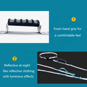 สายจูงสุนัขแบบปรับได้ สะท้อนแสง หรูหรา เป็นมิตรกับสิ่งแวดล้อม แบบแฮนด์ฟรี ยืดหดได้ พร้อมเข็มขัดคาดเอวแบบสองด้านสำหรับสุนัขสองตัว - Product Image 4