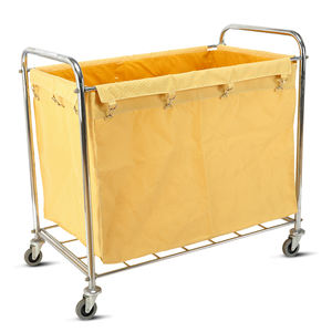 공장 도매 호텔 룸 서비스 자동차 제품 스테인레스 스틸 세탁 린넨 트롤리 - Product Image 1