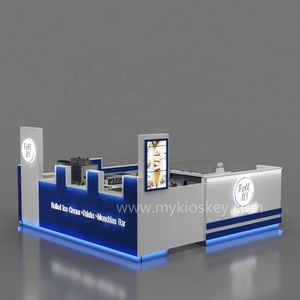 <span class=keywords><strong>Kiosque</strong></span> de présentation d'aliments en stratifié solide, 10 pouces, présentoir de crème glacée en rouleau, support d'exposition de gel ato avec idée de chariot à yaourt glacée - Product Image 2
