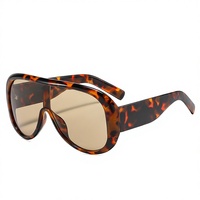 Lunettes de soleil de luxe surdimensionnées style bouclier pour hommes et femmes, monture plate rétro, verres de mode, logo personnalisé, vente en gros, protection UV400, grandes montures