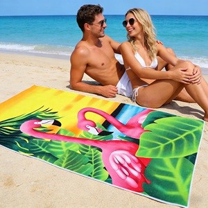 Serviette de plage en microfibre personnalisée avec logo, 70x140cm, imprimé flamant rose, anti-sable, séchage rapide pour adultes et <span class=keywords><strong>piscine</strong></span> - Product Image 4