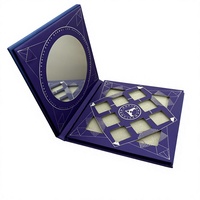 Boîte d'emballage portable de luxe personnalisée avec miroir rond pour fards à paupières et cosmétiques
