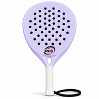 Raquette de padel en fibre de carbone légère, vente en gros d'usine, motif de perçage décalé, pour joueurs professionnels